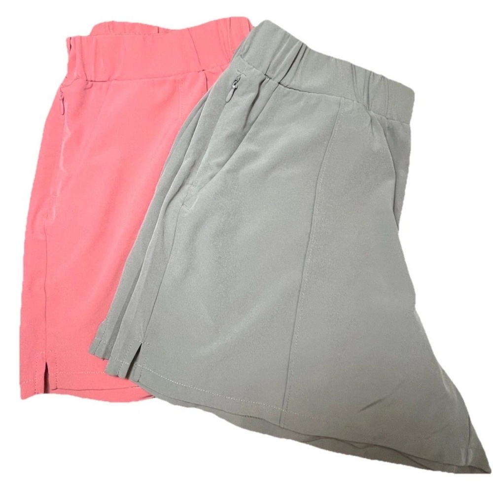 RBX Women's Activewear Shorts Pink & Gray Elastic Waist Size L Two Pair